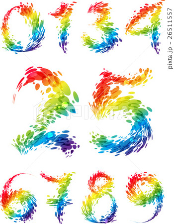 Numbers multicolored set splash 26511557