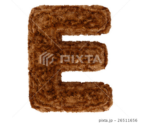 3d bushy bear fur alphabet capital letter E 26511656