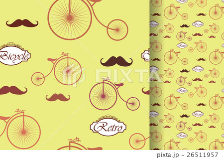 Retro bicycle and moustache, seamless pattern Retro bicycle and moustache, seamless pattern 26511957