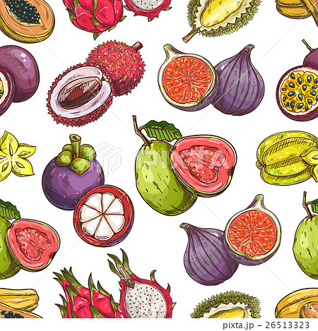 Exotic tropical fruits seamless pattern Exotic tropical fruits seamless pattern 26513323
