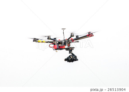 drone with professional camera flying. 26513904