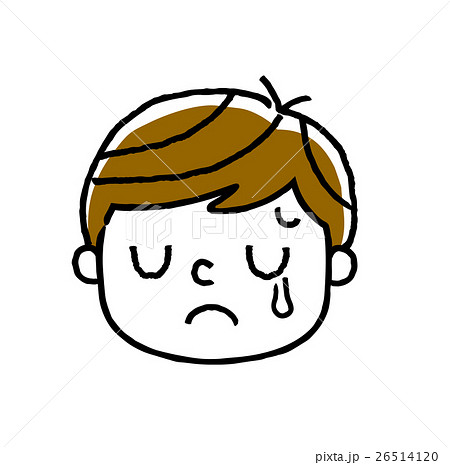 男の子 顔 表情 悲しい 涙のイラスト素材 26514120 Pixta