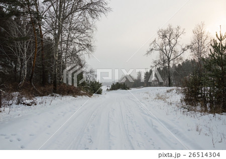 Winter road to the river. 26514304