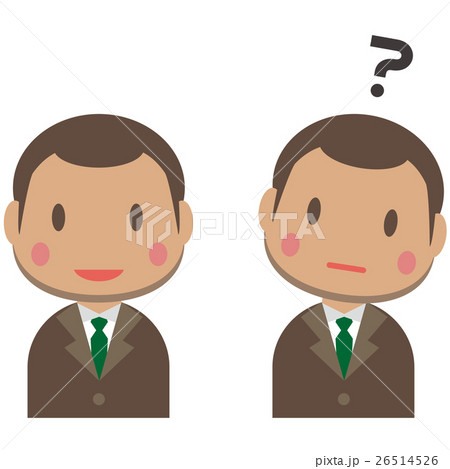 かわいいアフリカ系茶色いスーツの男性 上半身 笑顔と疑問 かわいいアフリカ系茶色いスーツの男性 上半身 笑顔と疑問 26514526