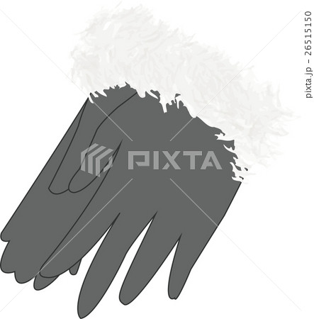 ファー付きの手袋のイラスト素材