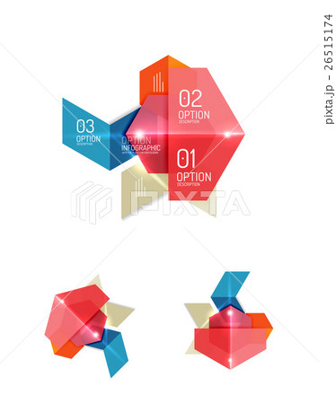 Set of abstract geometric paper graphic layouts 26515174
