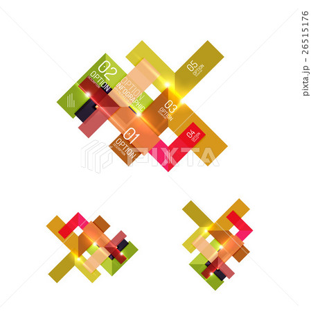 Set of abstract geometric paper graphic layouts 26515176