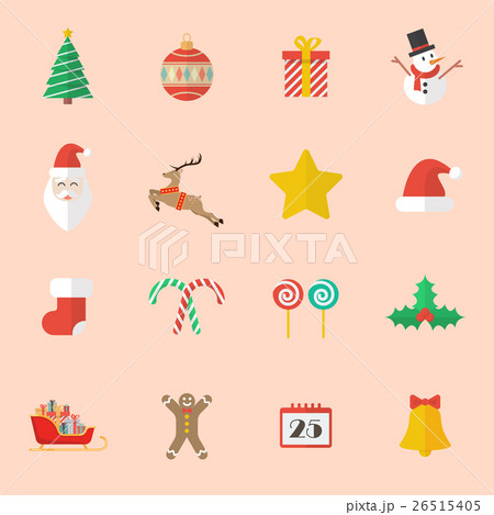 Set of Christmas Flat Icon Set of Christmas Flat Icon 26515405