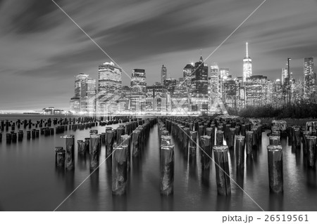 Famous Manhattan view at night  - New York City 26519561