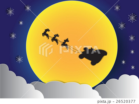 reindeer on sky with big moon and cloud background 26520377