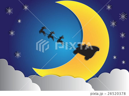 reindeer on sky with big moon and cloud background 26520378