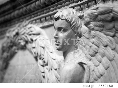 Bas relief from old building depicting angel 26521801