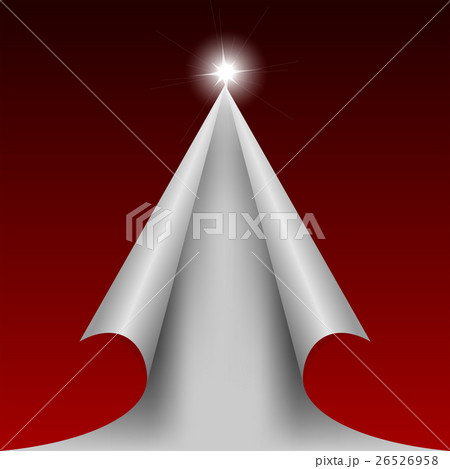 Red design cut paper like a Christmas tree 26526958