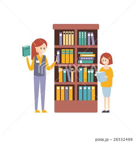 Library Or Bookstore With With Two Girls Choosing 26532499