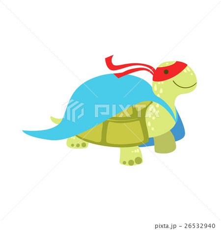Land Turtle Animal Dressed As Superhero With A 26532940