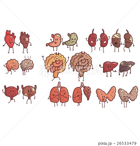 Human Internal Organs Healthy Vs Unhealthy Set Of 26533479