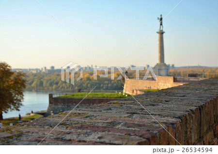 Medieval walls, the Danube and modern part of Belgrade Medieval walls, the Danube and modern part of Belgrade 26534594