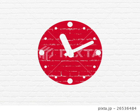 Time concept: Clock on wall background 26536484