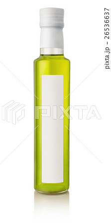 Front view of olive oil bottle with blank label 26536637