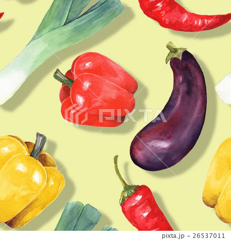 Watercolor vegetables. Seamless pattern 12 26537011