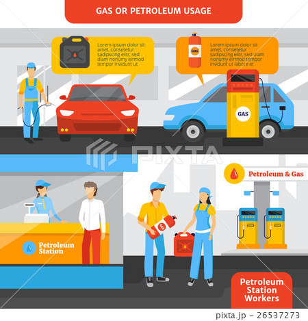 Gas Station Workers Banners Set Gas Station Workers Banners Set 26537273