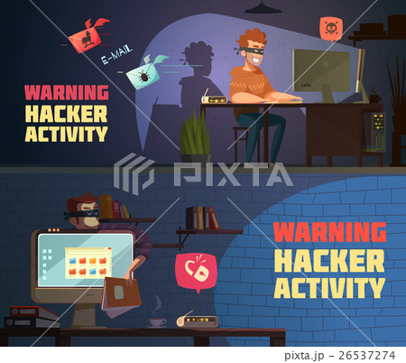 Warning Hacker Activity 2 Horizontal Banners  26537274
