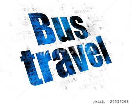 Travel concept: Bus Travel on Digital background Travel concept: Bus Travel on Digital background 26537298