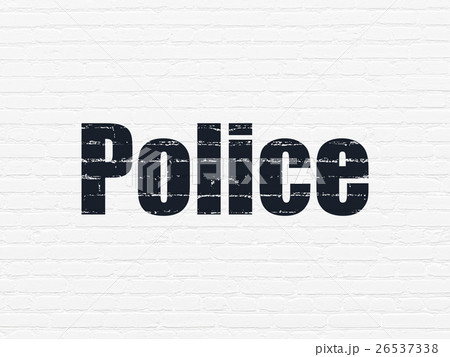 Law concept: Police on wall background 26537338