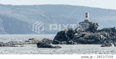 Small beacon lightstation on rocks in Bona Vista. 26537339