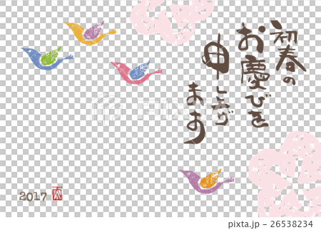 Yolka year colorful bird's new year card illustration 26538234