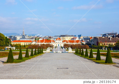 Belvedere palace and garden in Vienna, Austria Belvedere palace and garden in Vienna, Austria 26539174