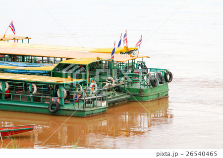 Boat across the Mekong River, Thailand - Laos. 26540465