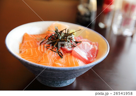 Salmon and tuna sushi don Salmon and tuna sushi don 26541958