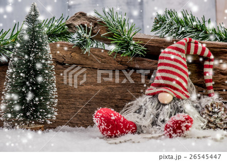 Merry Christmas on snow, Xmas decoration 26545447