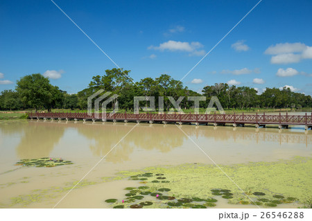 wooden bridge in sukhothai historical park 26546288