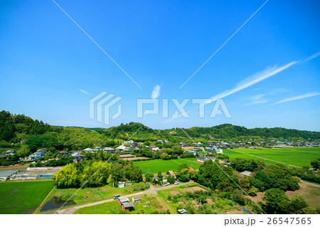 一宮町　東浪見付近の里山風景を空撮 26547565