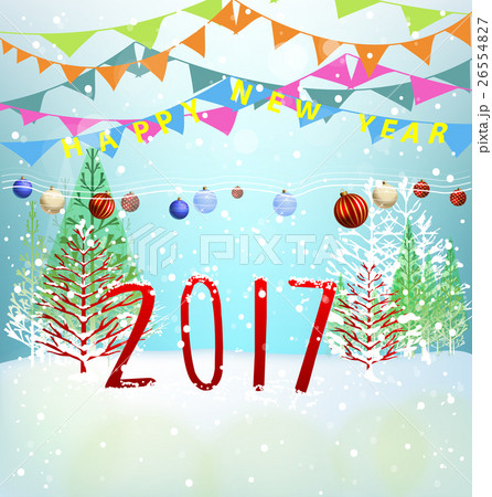 Happy new year 2017 and merry christmas, fireworks 26554827