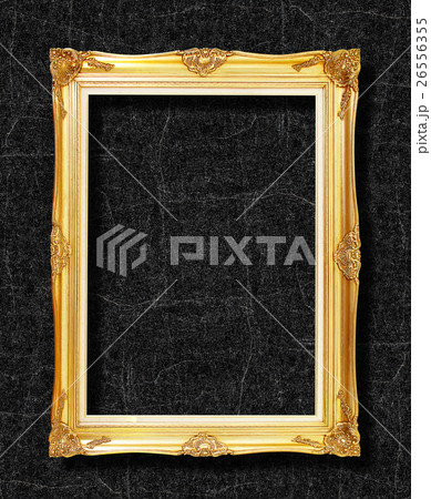 gold frame on black slate background gold frame on black slate background 26556355
