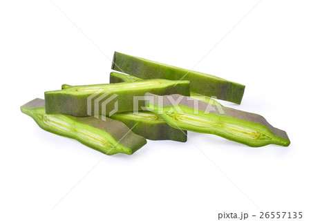 slice Oroxylum indicum isolated on white  26557135