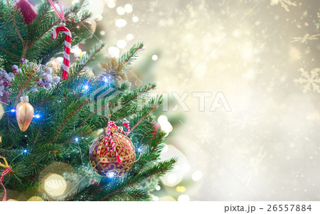 christmas fir tree with decorations 26557884