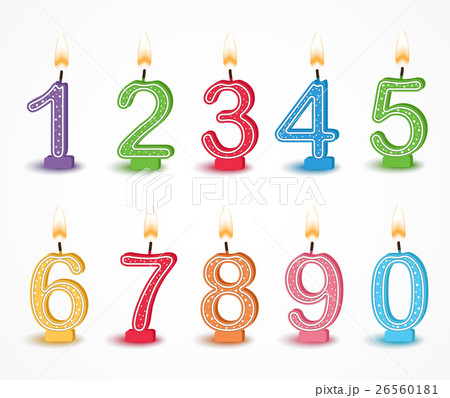 Colorful Birthday Candle Numberのイラスト素材 26560181 Pixta