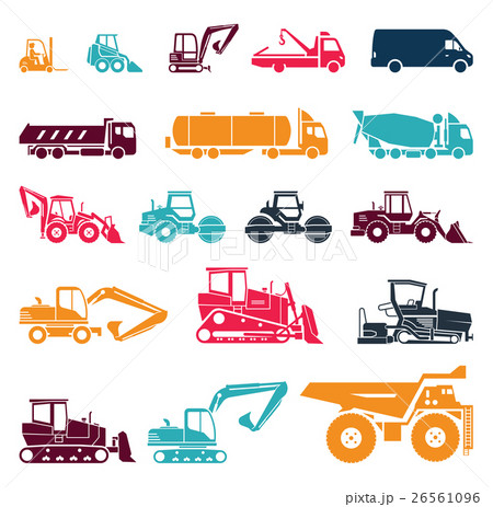 Set of various construction machinery.  26561096