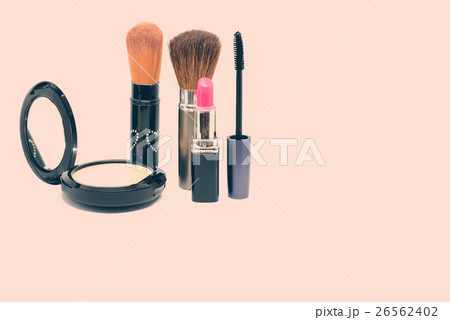 Closeup group of makeup cosmetics Closeup group of makeup cosmetics 26562402