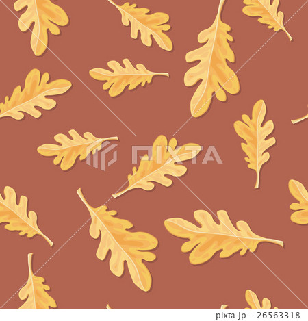 Oak Leaves Seamless Pattern Vector Illustration 26563318