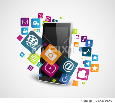 Smartphone with colorful applications Smartphone with colorful applications 26563925