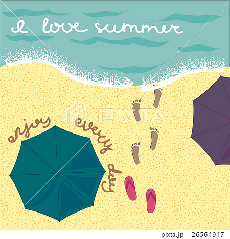 Summer beach in flat design. Summer beach in flat design. 26564947