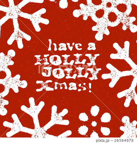 Merry Christmas Grunge Postcard Design On Red  26564978