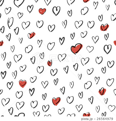 Hand Drawn Hearts Background. Seamless Vector Hand Drawn Hearts Background. Seamless Vector 26564979