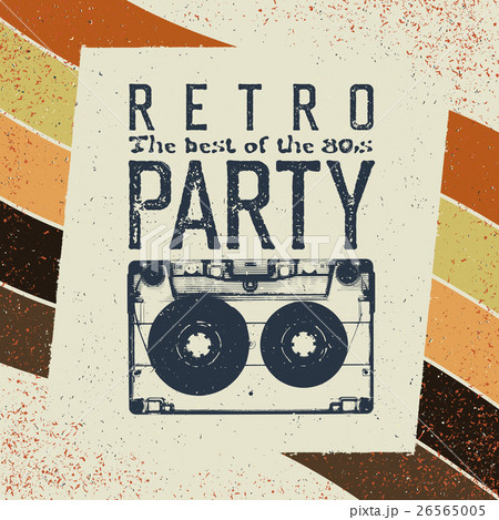 Retro party advertising flyer with old  26565005