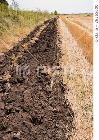 Plowed soil on field. Plowed soil on field. 26565600
